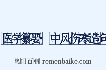 医学纂要·中风伤寒造句是什么意思的图片